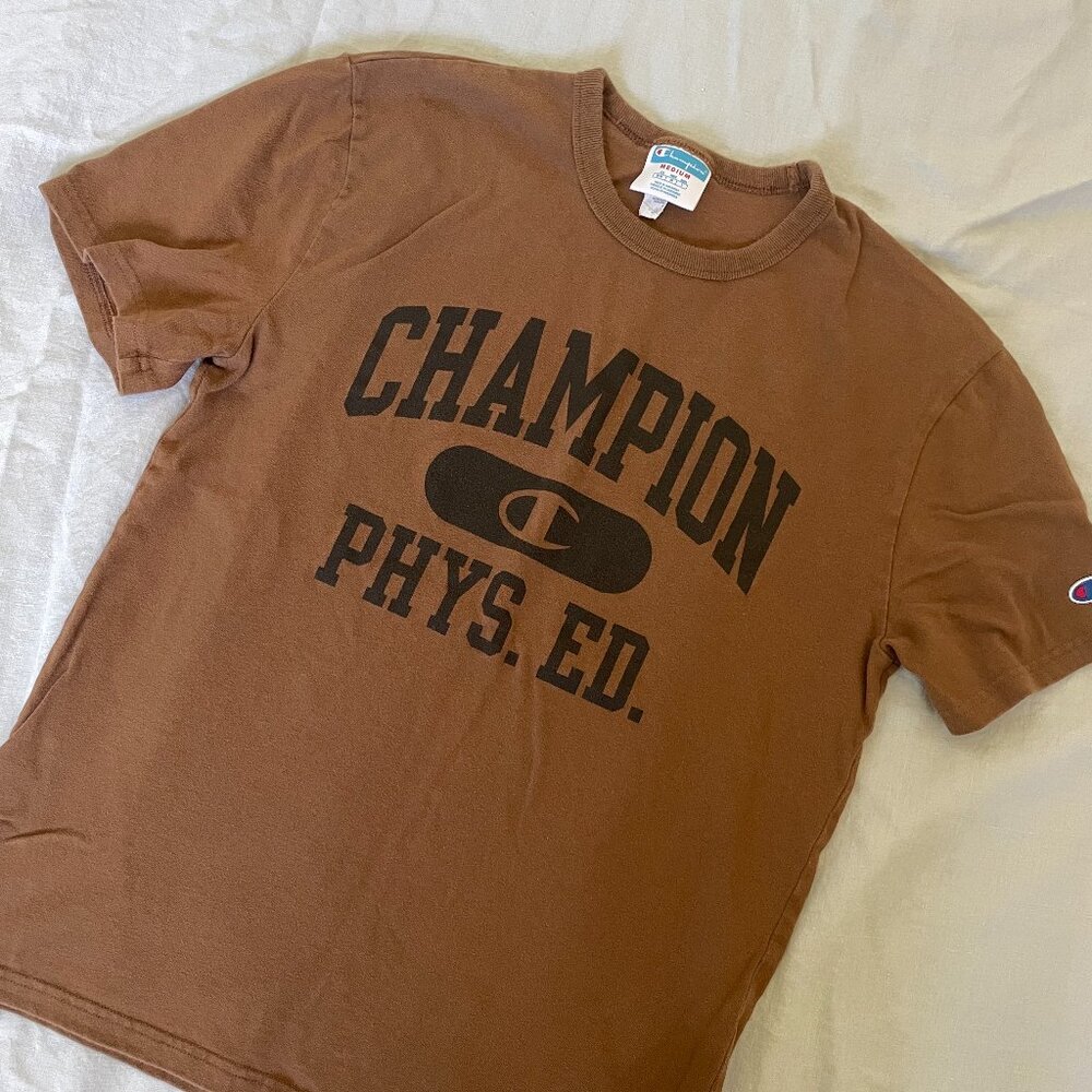 Vintage Style Brown Champion Ringneck Tshirt Medium